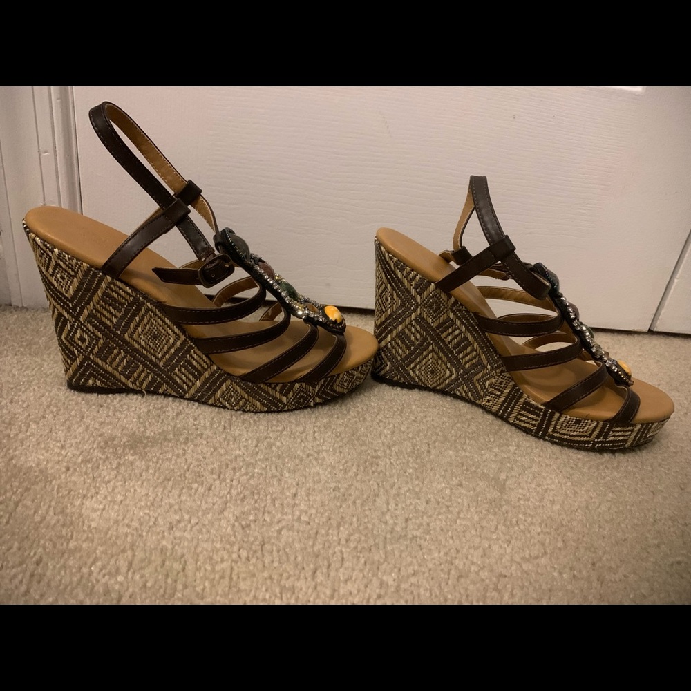 Mojo Moxy Multicolored Wedges Sz 10M